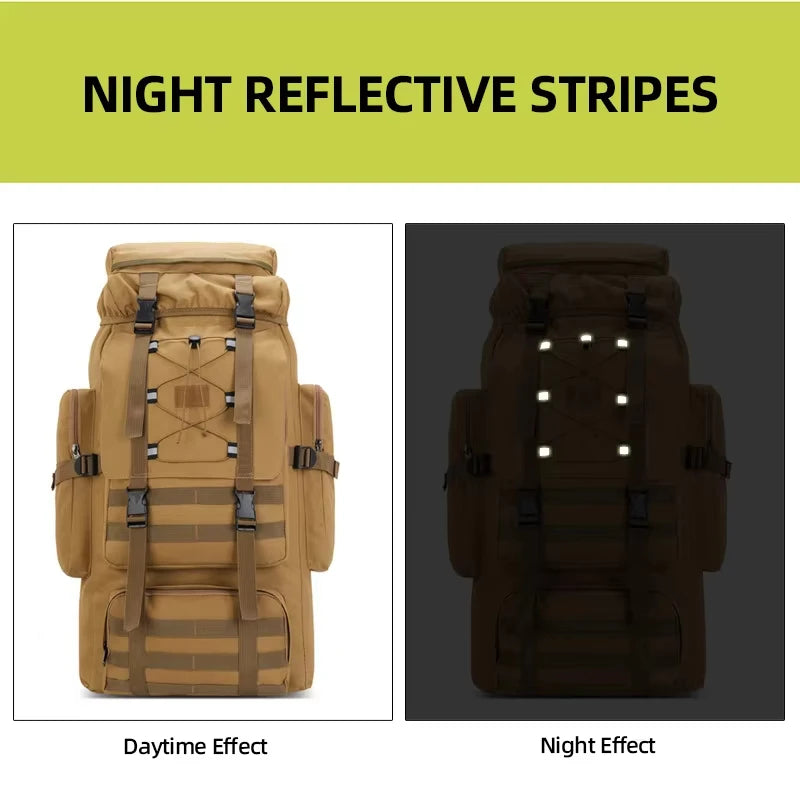 130L Hiking Camping Backpack Travel Large Luggage Bag Men Trekking Outdoor Sports Pack Molle Trekking Rucksack For Men Big Bag