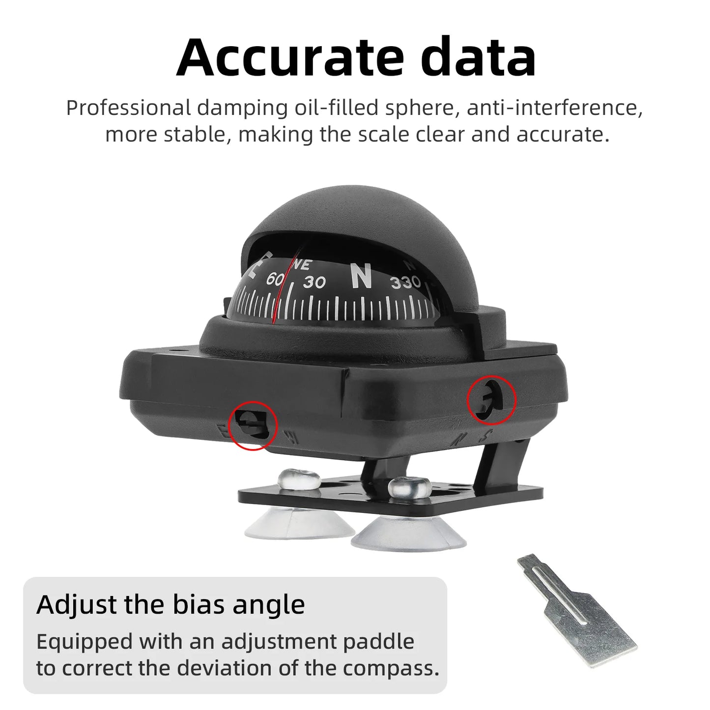 Multifunctional Compass Portable Compact Navigation Device Universal Outdoor High Precision Compass For Car Boat Moto Bicycle