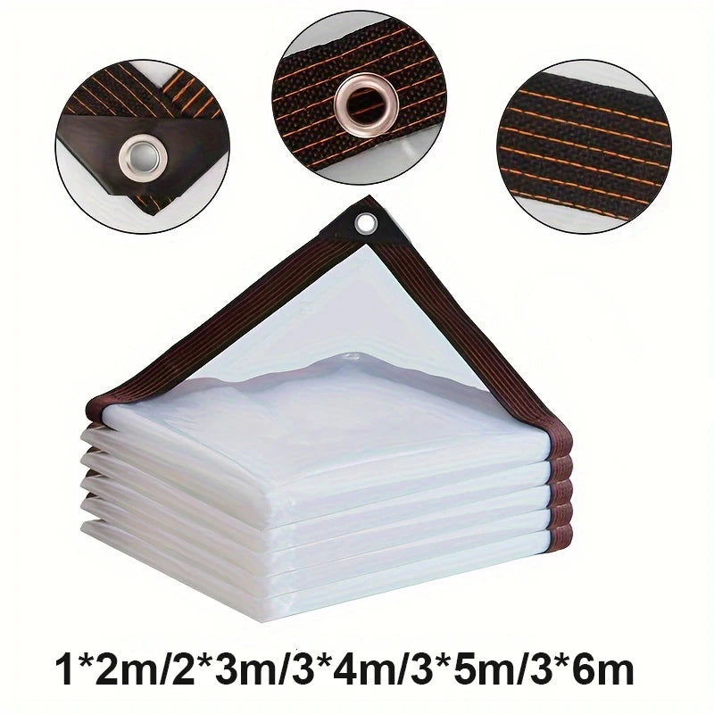 Waterproof Tarp Tarpaulin Clear Cover PE Film With Grommets Garden Balcony Patio Canopy Awnings Winter Plants Greenhouse Tarp