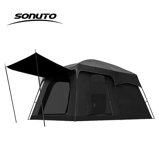 8-12 Family Tent Person Outdoor Camping Double Layers Oversize 2 Rooms Thickened Rainproof Outdoor Family Camp Tour Equipment