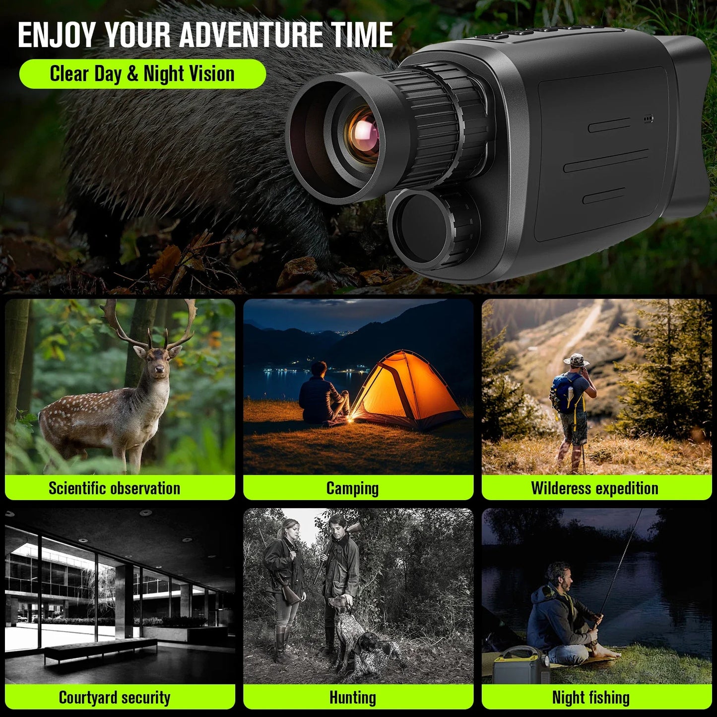 Monocular Night Vision Device 16X Digital Zoom 1080P HD Infrared Camera Hunting Telescope Outdoor Search Full Darkness 300m