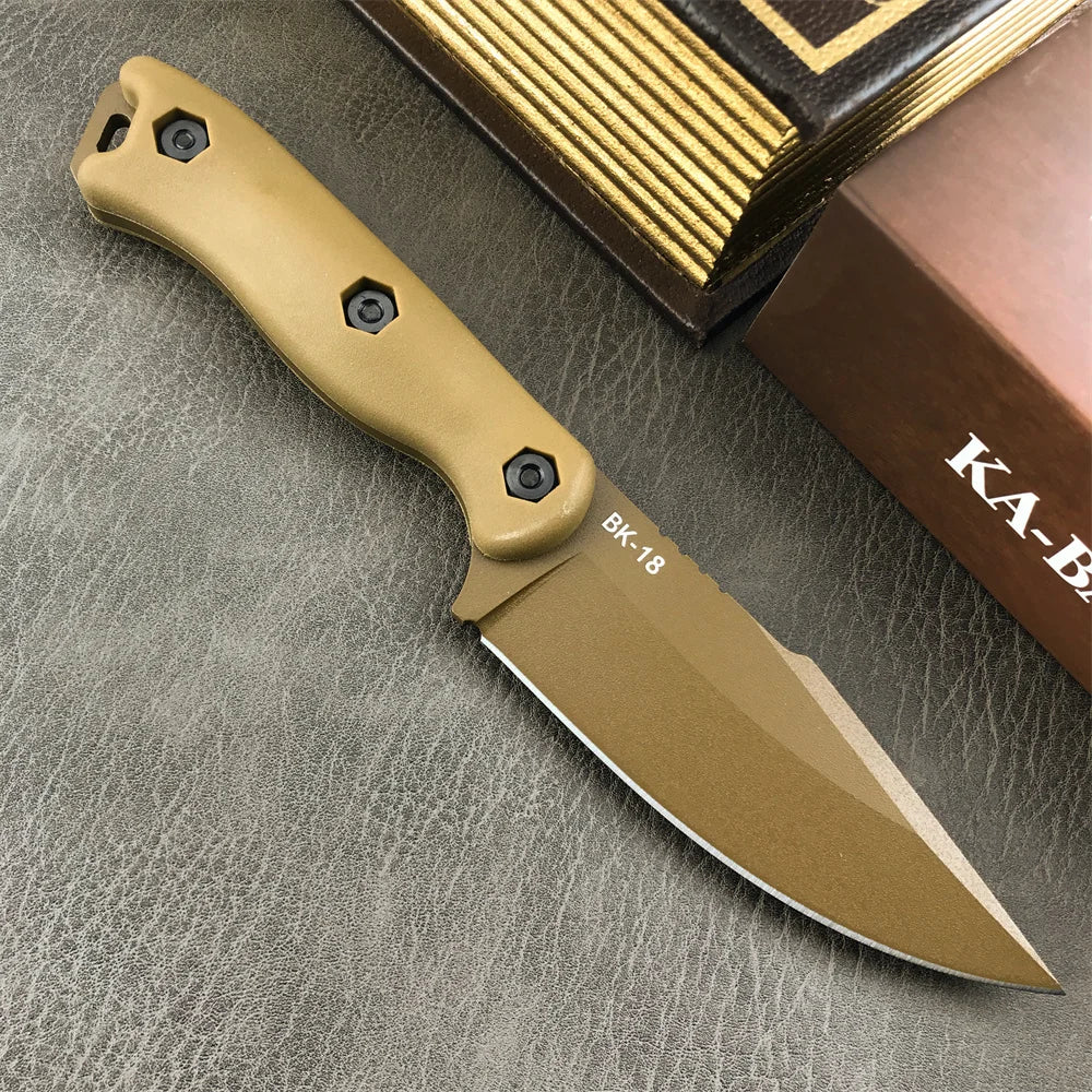 KA-BAR18 Military Fixed Blade Knife D2 Blade Nylon Fiberglass Handle Outdoor Jungle Hunting Cutting Knives EDC Emergency Tools