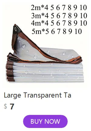 White Custom Large Tarp 3x5 6 8m*8 10 12 3 4x4 5m Outdoor Sun Shade Awning Waterproof Tarpaulin Uv Blocking Tent Camp Rain Cover