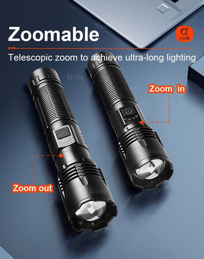 2025 NEW Ultra Bright LED Flashlight 85000000LM Strong Light Tactical Torch Rechargeable Portable Lamp Outdoor Camping Lantern