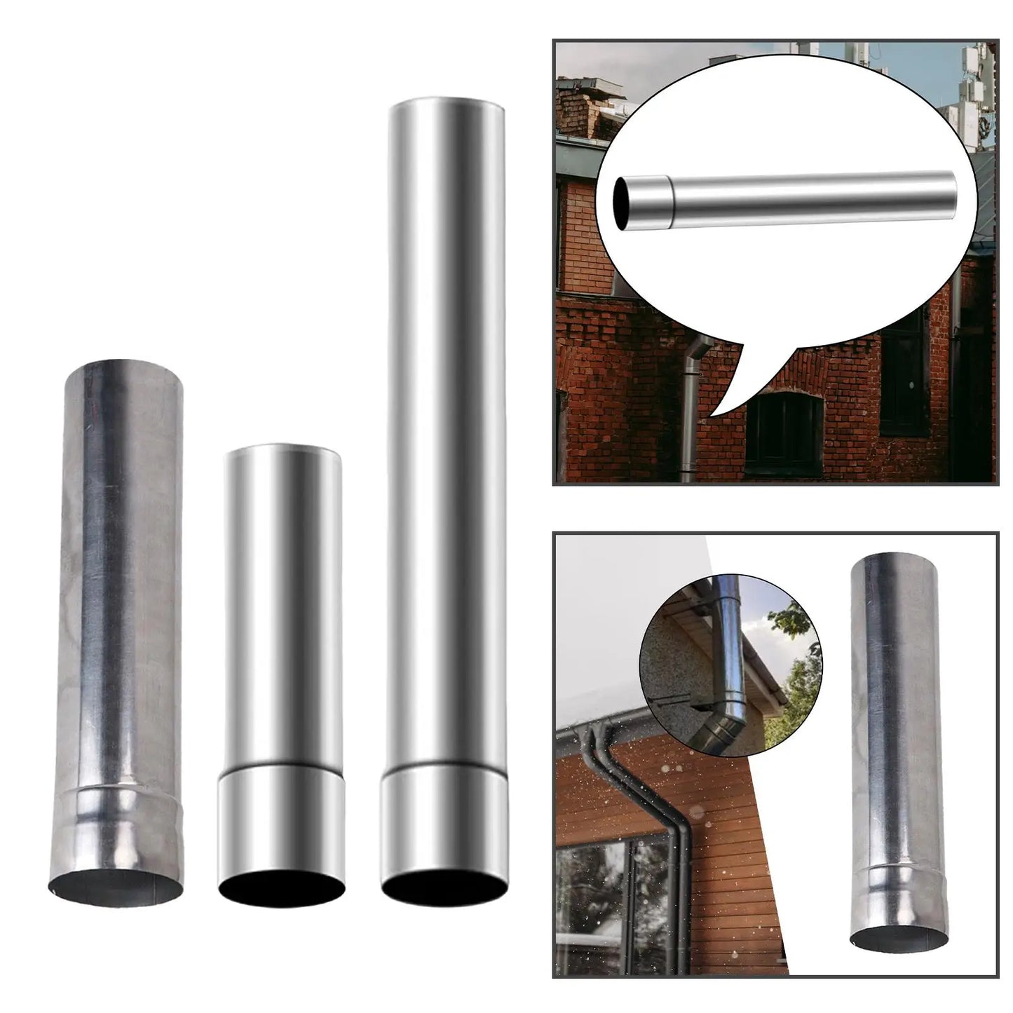 Straight Flue Extension Tube Chimney Pipe Fireplace Stove Pipe for Camping Hiking Burner Wood Log Burning Stove Winter Heater