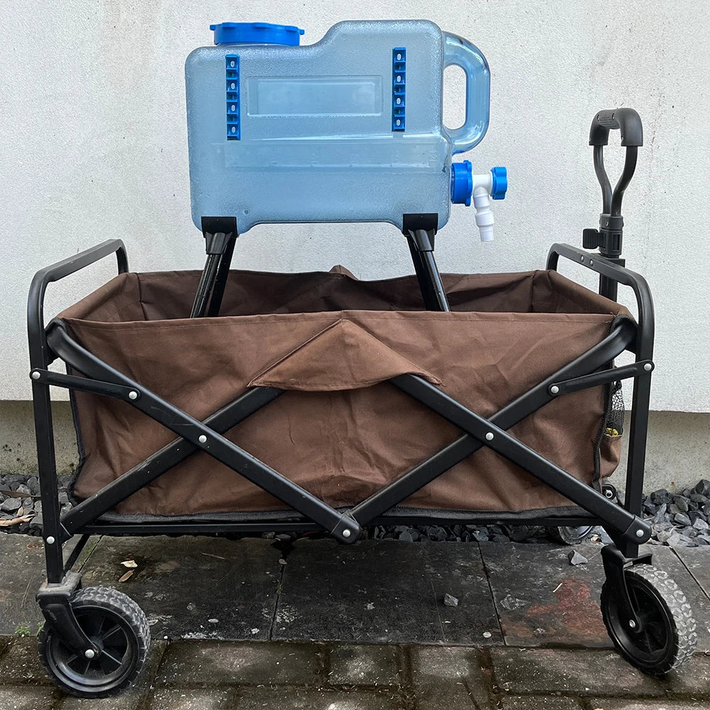 Car Water Bucket 12L Outdoor Camping Water Bin Large Capacity Portable Water Container with Detachable Rack  No Leakage