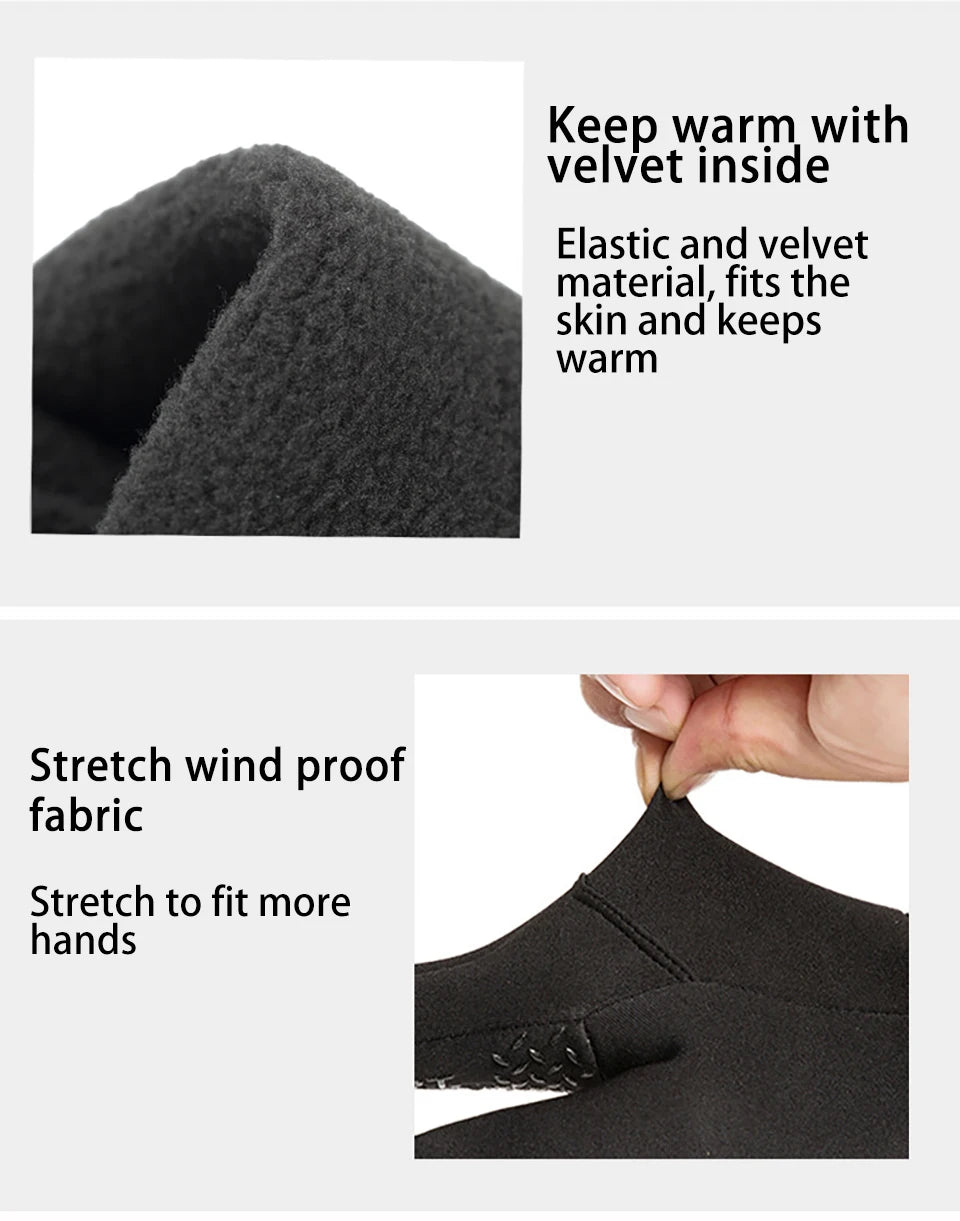 Winter Fishing Gloves Women Men Warm Cycling Protection Anti-Slip Glove for Fishing Touch Screen Two Fingers Cut Outdoor Angling