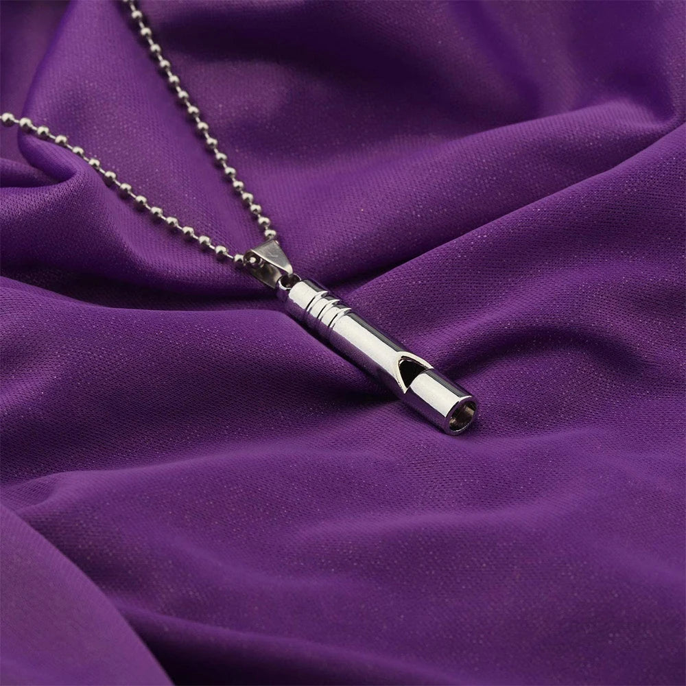 Simple Whistle Pendant Necklaces Emergency Survival Sweater Chain for Men Women Hip-hop Lovers Student Jewelry Gifts