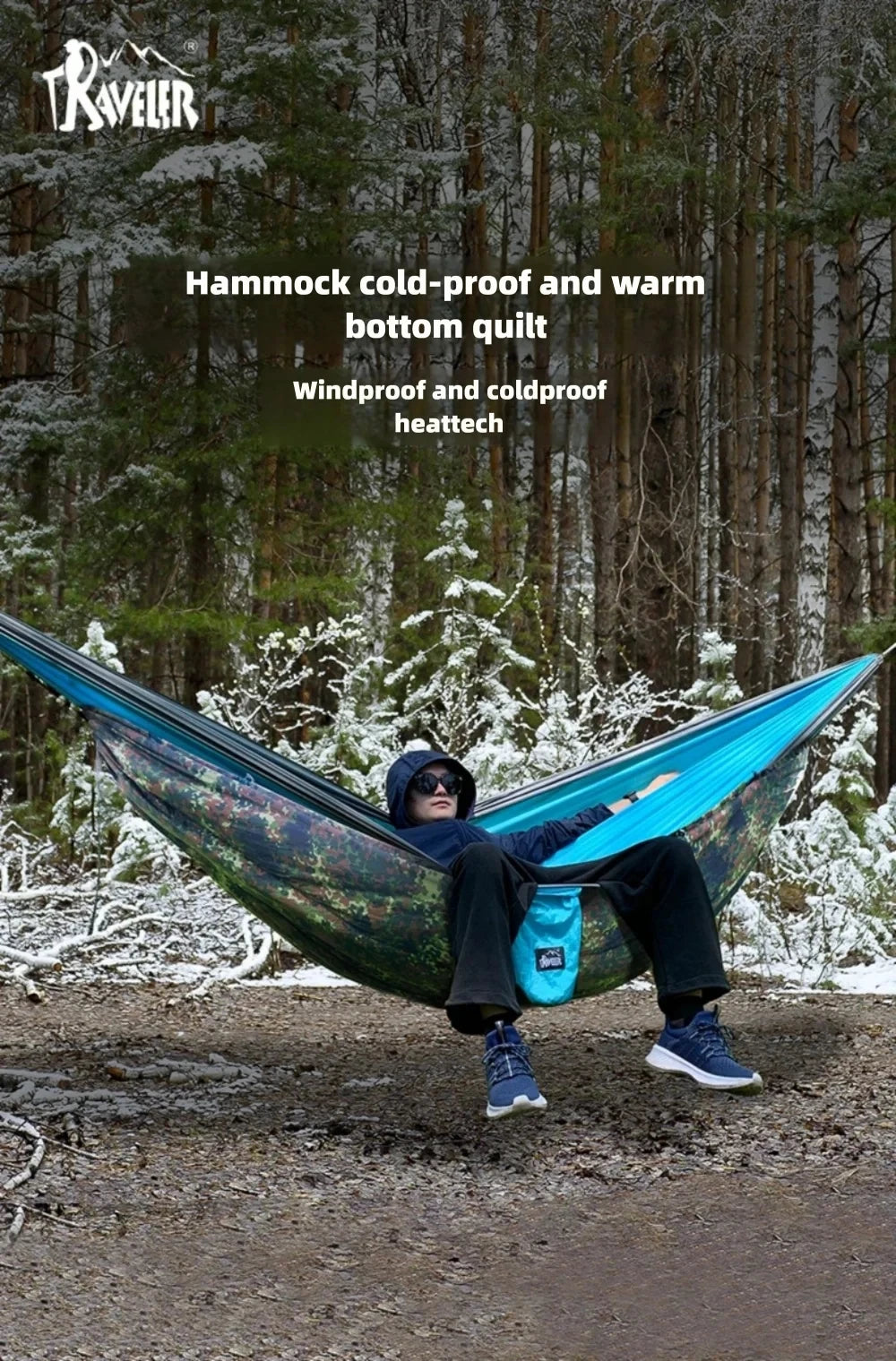 Multifunctional Portable Winter Warm Sleeping Bag Hammock Outdoor Camping Cotton Underquilt Windproof Warm Hammocks Cover