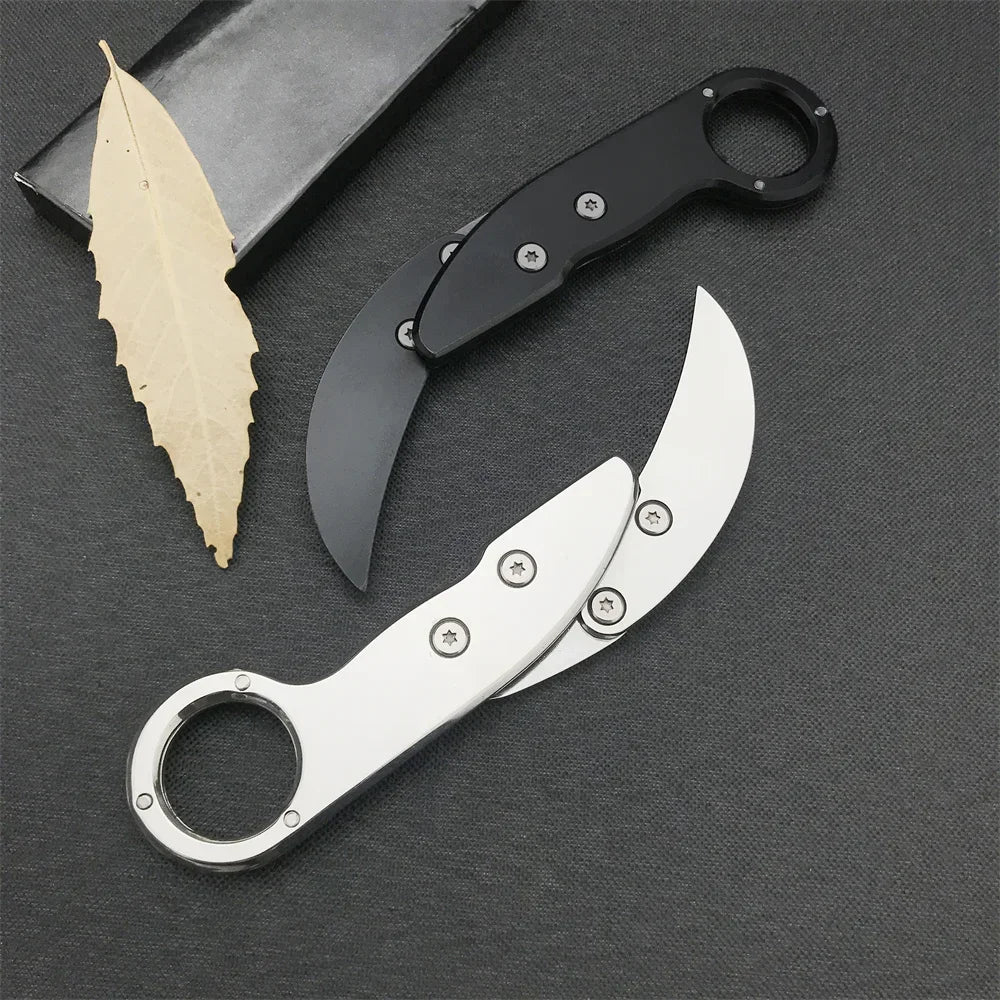 All-steel Claw Mechanical Knives Tactical Multifunction Outdoor Self Defense EDC Tool Gadget Gift for Men, Black/Silver