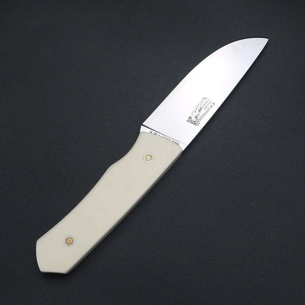 Outdoor portable knife M390 steel camping meat cutter with cow bone handle and household fruit knife