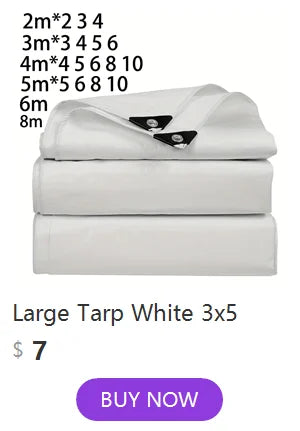 White Custom Large Tarp 3x5 6 8m*8 10 12 3 4x4 5m Outdoor Sun Shade Awning Waterproof Tarpaulin Uv Blocking Tent Camp Rain Cover