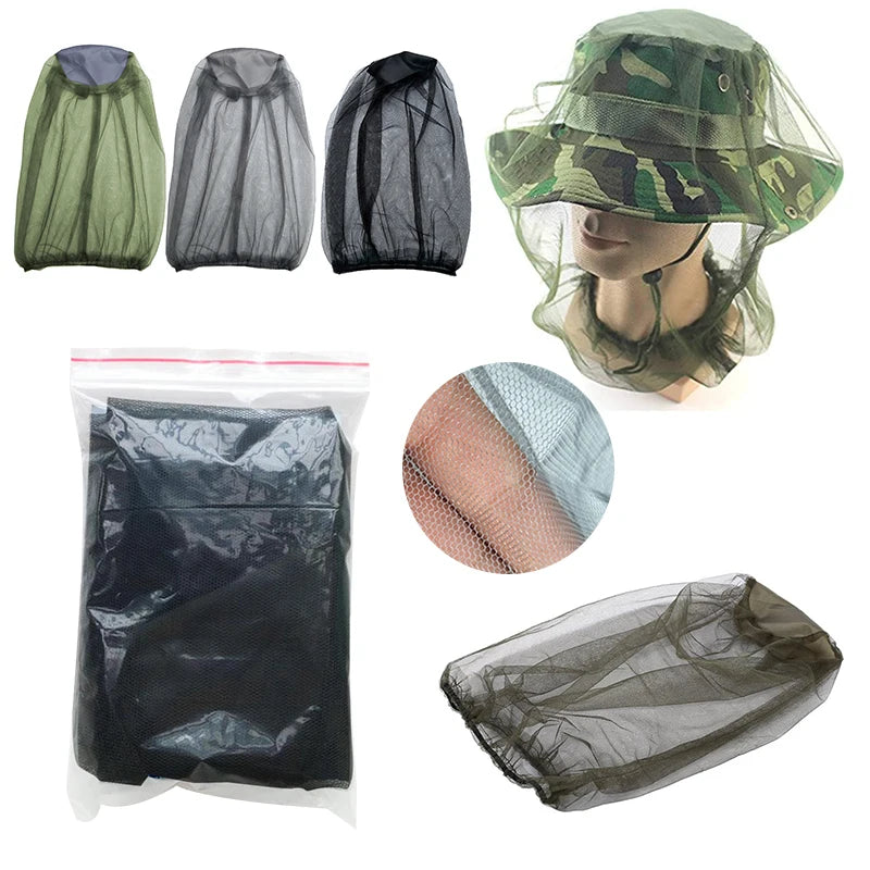 Outdoor Head Face Mask Hat Net Cover Anti-mosquito cover mosquito net cap travel breathable head mesh covers Anti Mosquito Bug