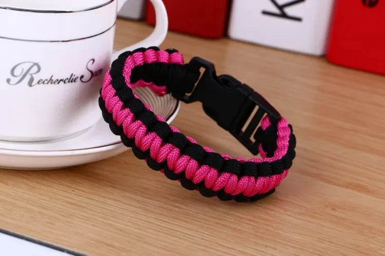 Men's New Outdoor Survival Paracord Bracelet For Men Camping Hiking Buckle Wristband Women Rope Bracelete Male Jewelry Gift