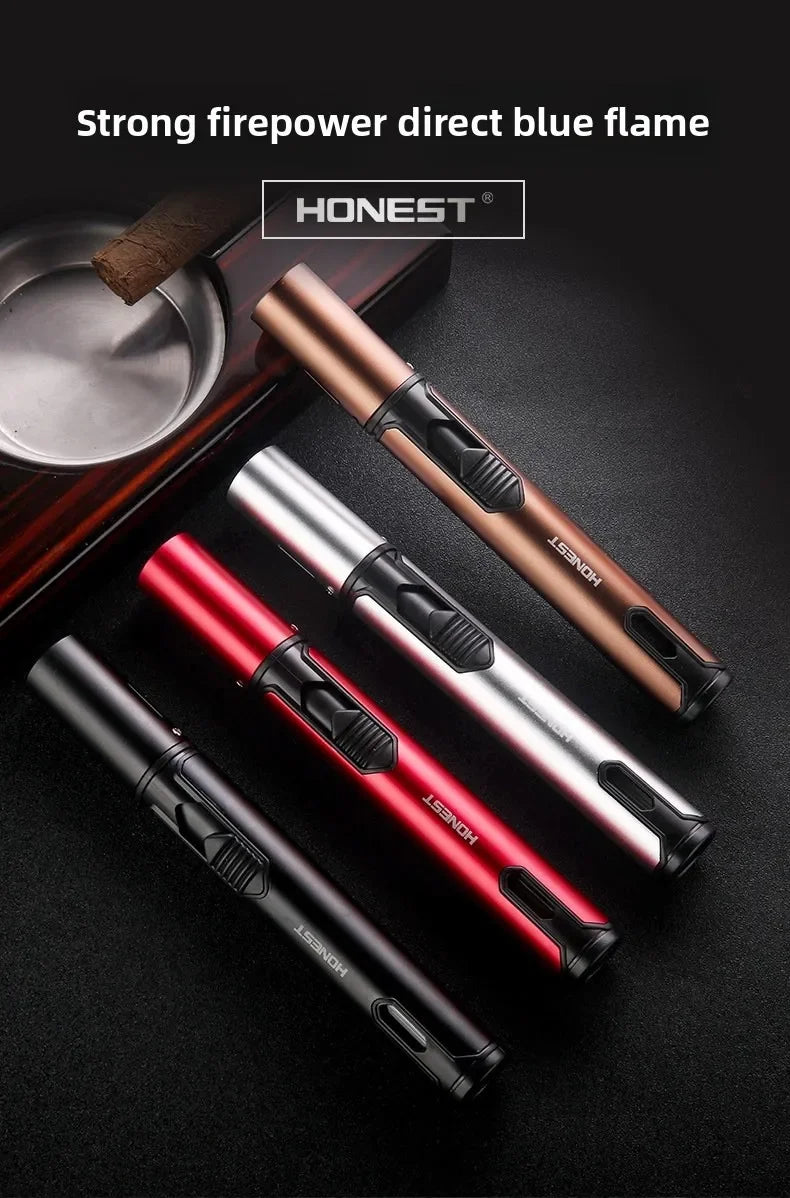 4PC/1PC Honest Metal Windproof Torch Gas Lighter,  Refillable Pen Jet Flame Igniter for Kitchen BBQ Candle Camping Men's Gadget