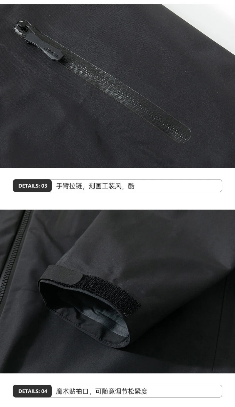 ARC SV Embroidery Bird Logo Three Layer Mens Womens Camping Coat Outdoor Waterproof Windbreaker Hiking Ski Jackets Unisex