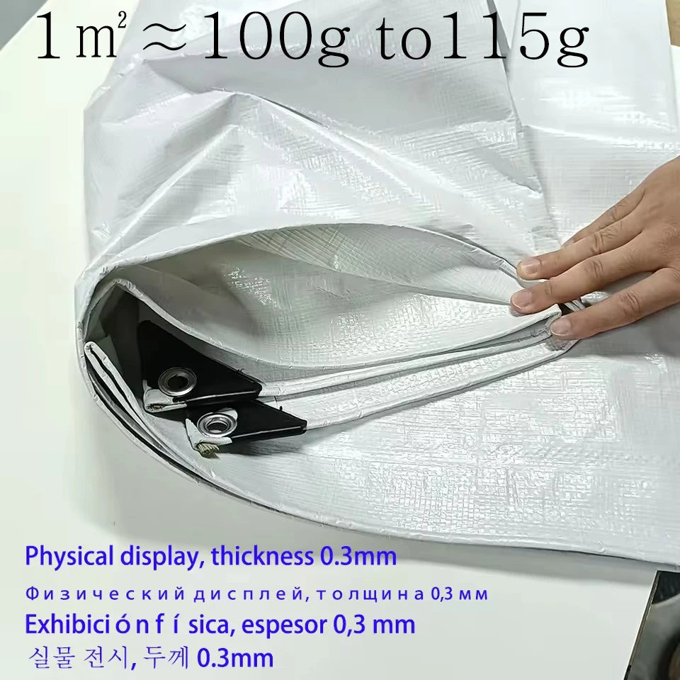 White Custom Large Tarp 3x5 6 8m*8 10 12 3 4x4 5m Outdoor Sun Shade Awning Waterproof Tarpaulin Uv Blocking Tent Camp Rain Cover