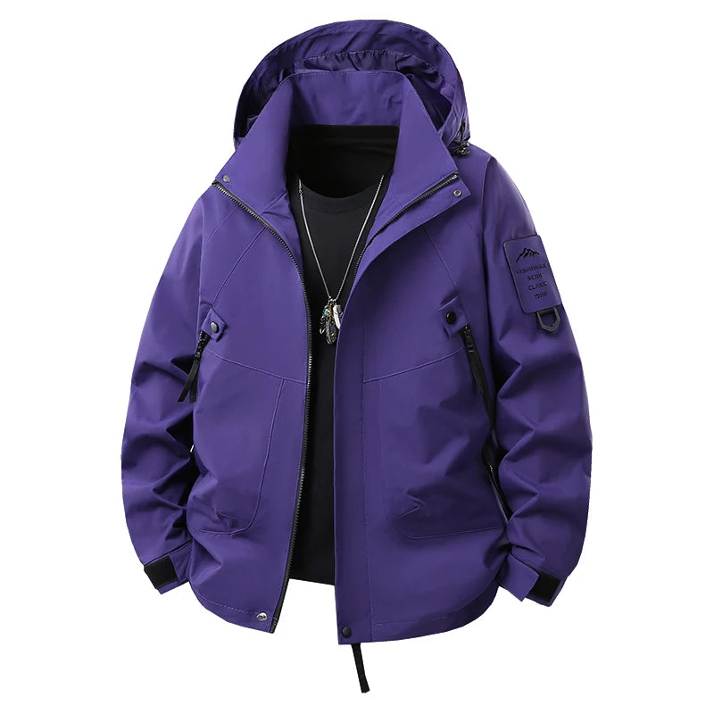 Unisex Hiking Jacket Men Outdoor Waterproof Climbing Fishing Hooded Jacket Autumn Spring Women Windproof Detachable Camping Coat