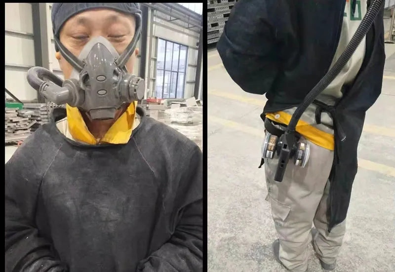 Electric Rechargeable Half Face Dust Gas Mask Portable Auxiliary Air Supply Respirator For Spraying Painting Polish Work Safety