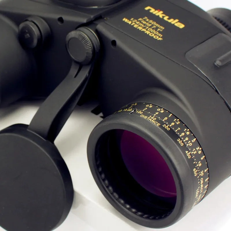 Waterproof Binoculars Nikula 7x50 Telescope Military Powerful Rangefinder Long Range With Digital Compass Night Vision Hunting