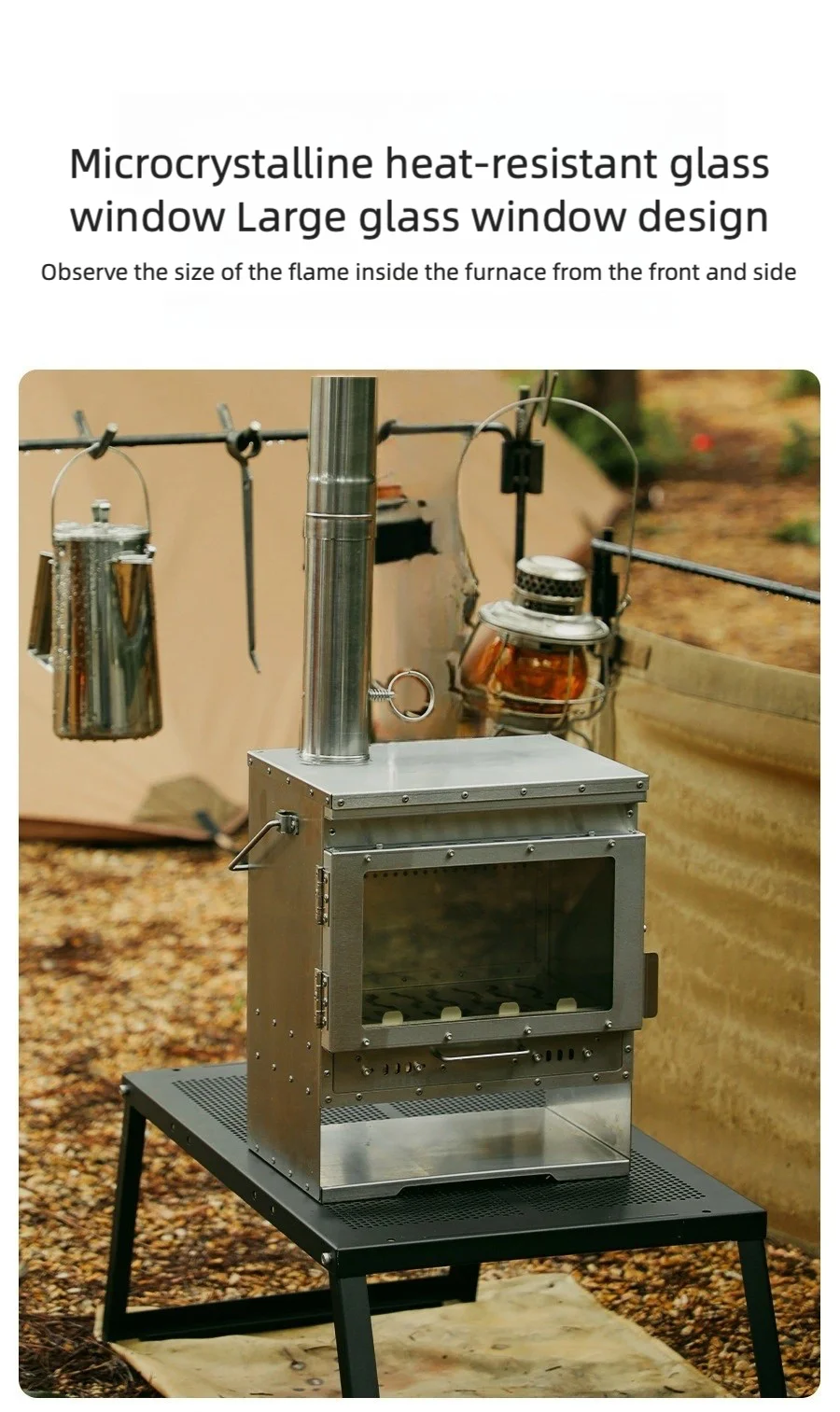 Stainless Steel Smokeless Fireplace Multifunctional Tent Firewood Stove Camping Firewood Stove Portable Heating Stove