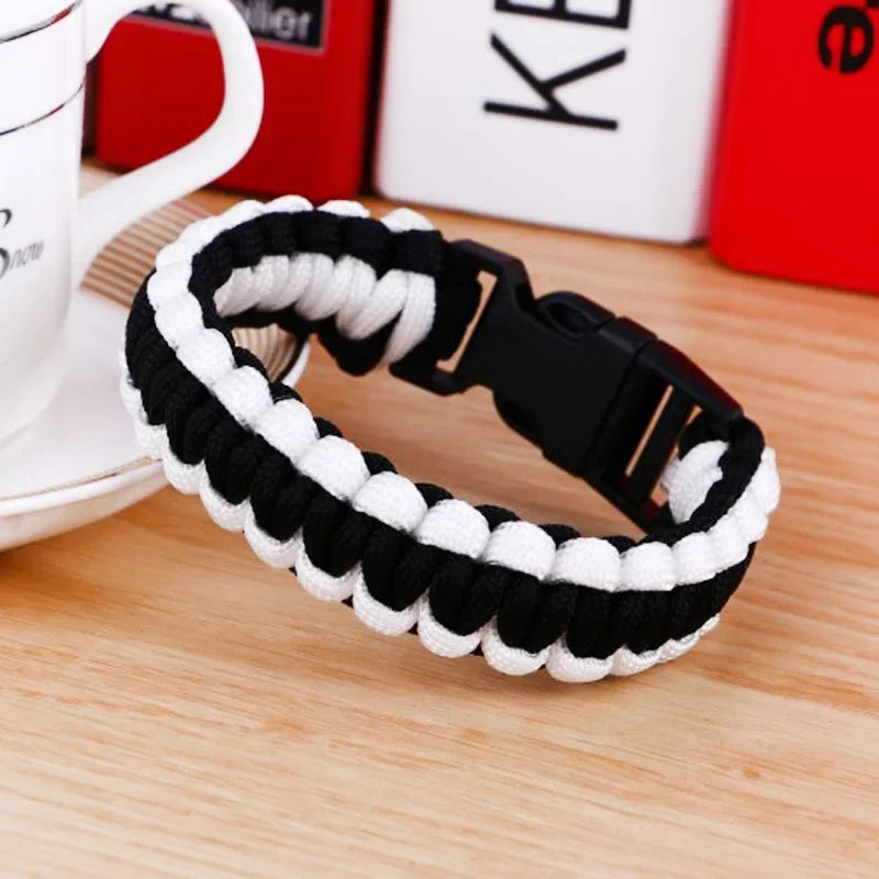 Men's New Outdoor Survival Paracord Bracelet For Men Camping Hiking Buckle Wristband Women Rope Bracelete Male Jewelry Gift