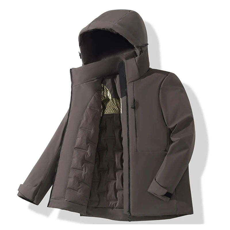 JNLN Unisex Waterproof Fleece Jackets Winter Windproof Thermal Windbreaker Men Women Hiking Camping Skiing Climbing Raincoat