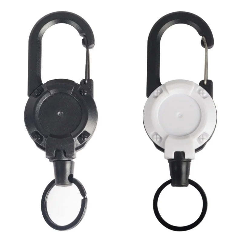 2/4/8pcs Outdoor Retractable Keychain Heavy Duty Carabiner Badge Holder Retractable ID Badge Clip Reel Key Chain for Fishing