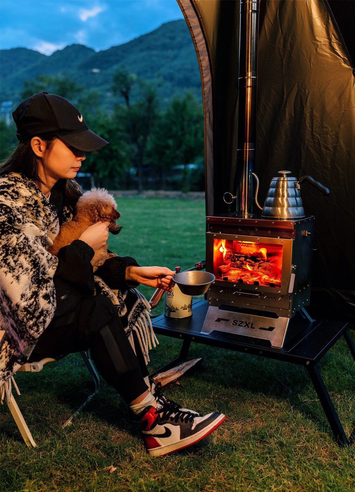 Stainless Steel Smokeless Fireplace Multifunctional Tent Firewood Stove Camping Firewood Stove Portable Heating Stove
