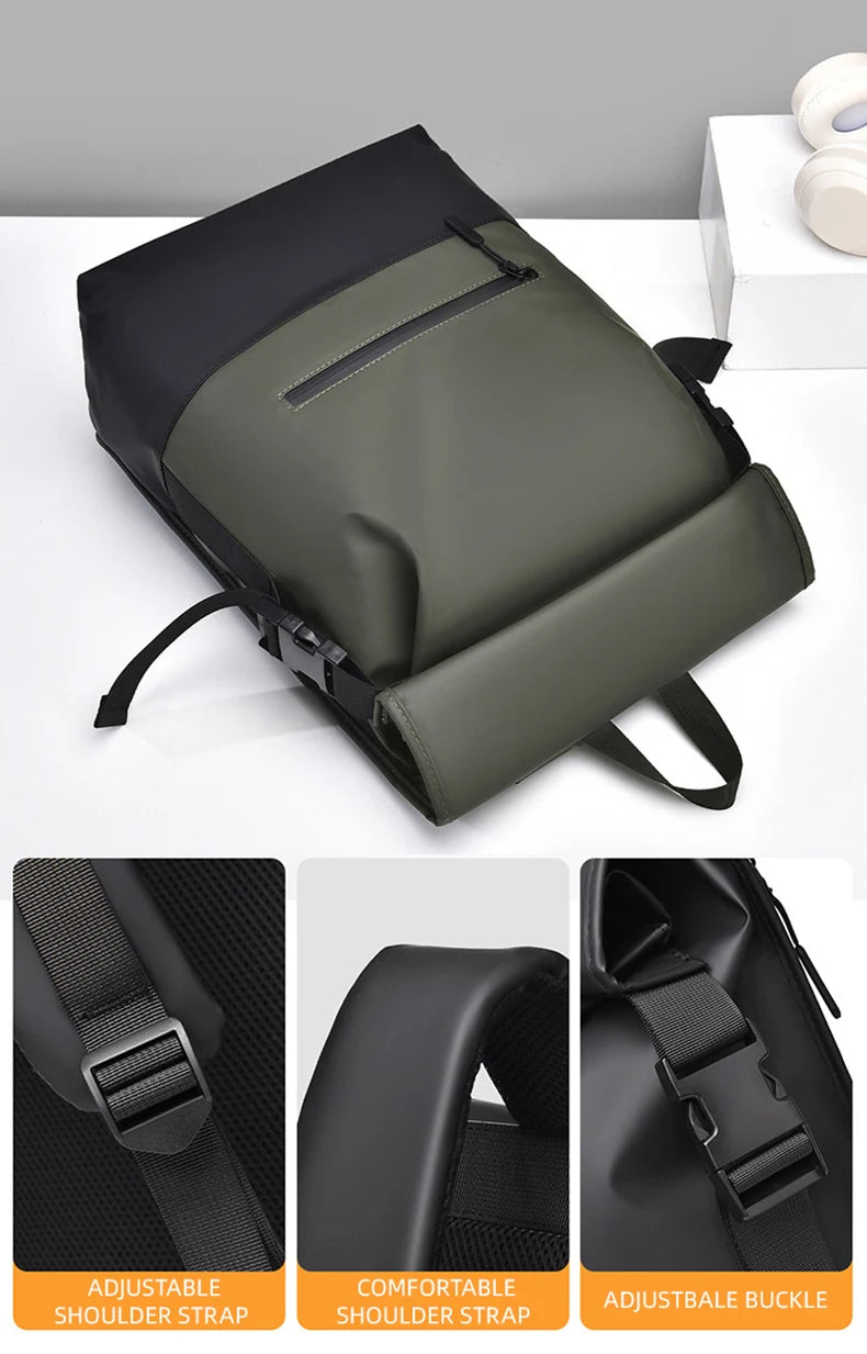 Hiking Rolled Top Backpack Travel Duffel Bag Outdoor Climbing Camping Sport Fitness Rucksack Casual Weekend Luggage Schoolbag