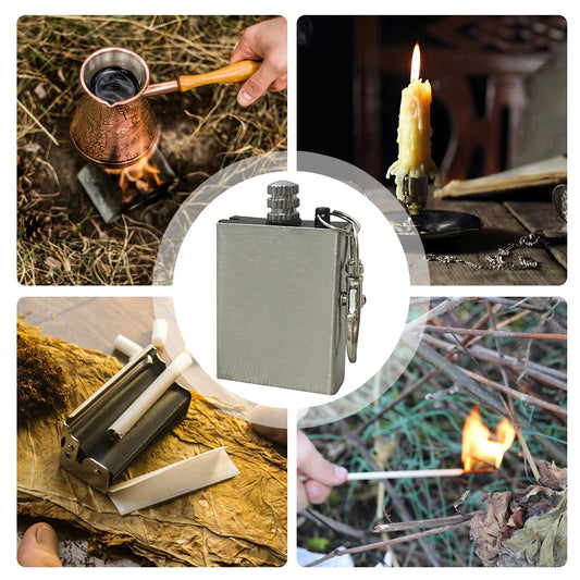 Metal Keychain Lighter Portable Flints Metal Match Waterproof Keychain Permanent Match Emergency Survival Camping Fire Starters