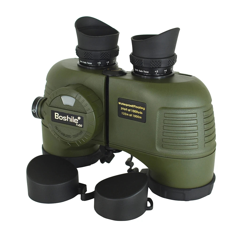Powerful Marine Binoculars Boshile 7x50 Waterproof Telescope With Rangefinder Compass BAK4 Prism FMC Lens For Navigation Hunting