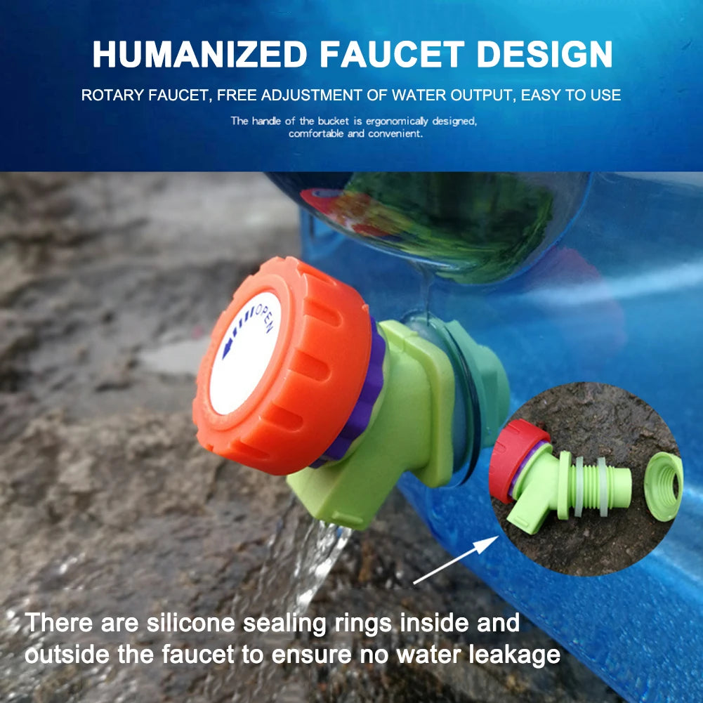 Camping Water Container Portable Car Driving Water Tank Large Capacity Outdoor Water Bucket with Faucet Picnic Accessories