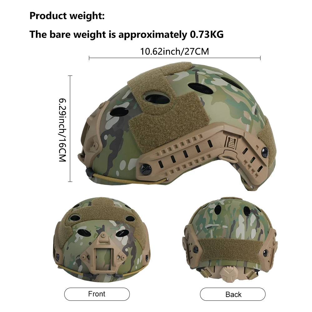 Military Helmet Kids Adults CS War Gaming Cosplay Outdoor Sports ABS Thickened Camouflage Army Helmet Head Protective Equipment