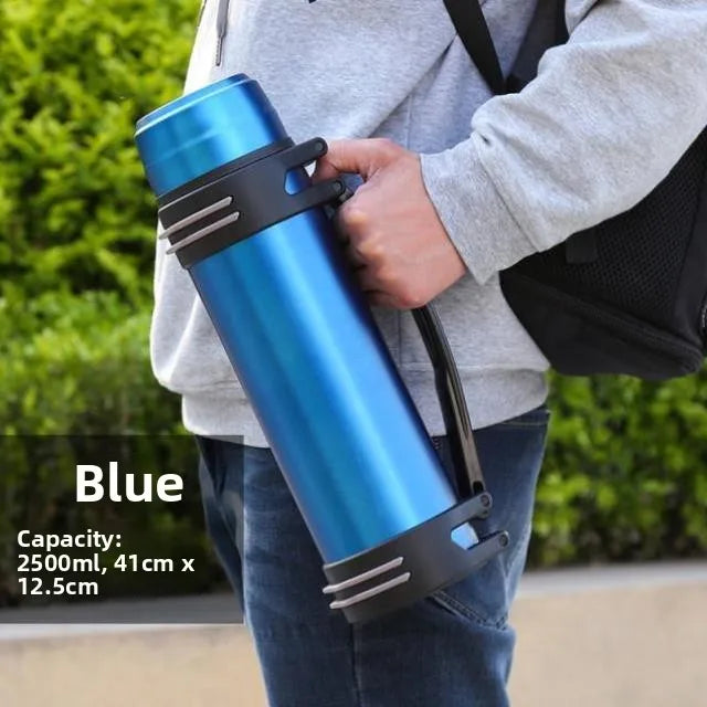 Large Capaci 2000ml Stainl Steel 304 Insulated Water Bottle Portable Outdoor Men's Women's Beverages Dining Utensils