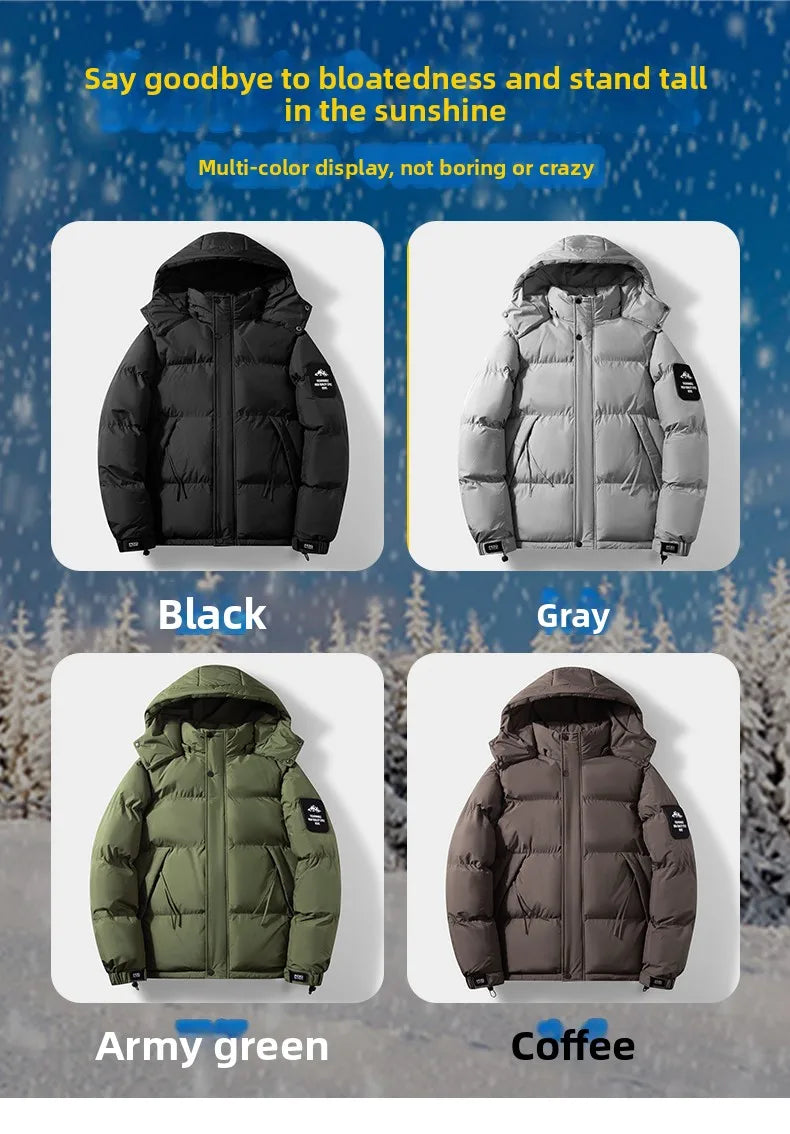 Outdoor Men's Hiking Camping Windproof Breathable Warm Cotton Clothing Winter Comfortable Fashionable and Trendy Hooded Jacket