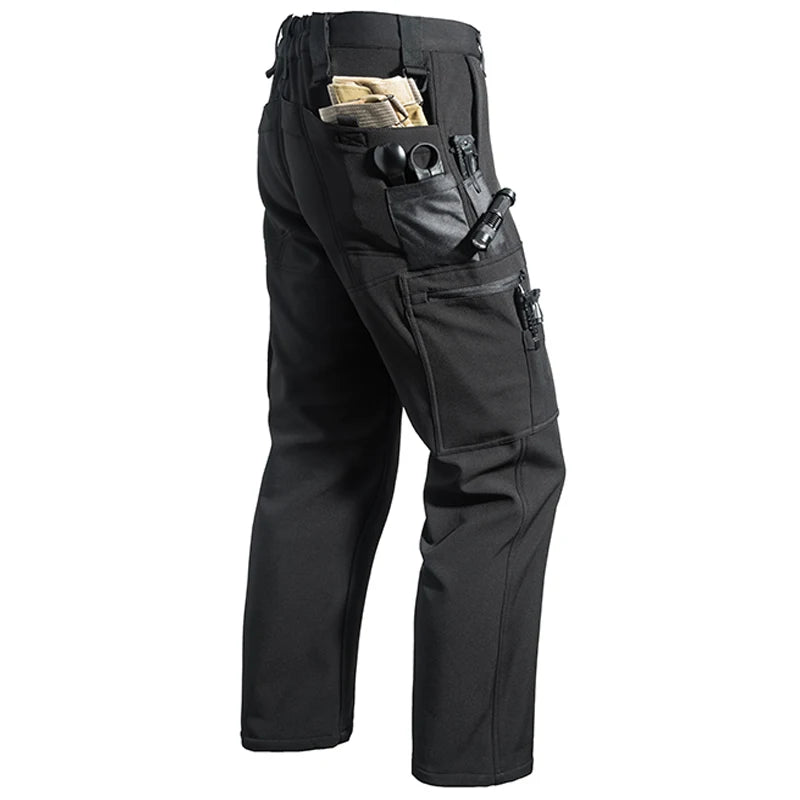 Men's Winter Autumn Fleece Sharkskin Waterproof Tactical Military Camping Hiking Jackets Climbing Hunting Coats Combat Pants