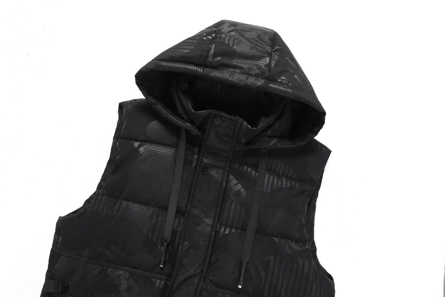 Outdoor Mens Trendy Detachable Hooded Vest Warm Down Cotton Vest Mens Winter Fashion Coat Workwear Vest Coat Thickened Waistcoat