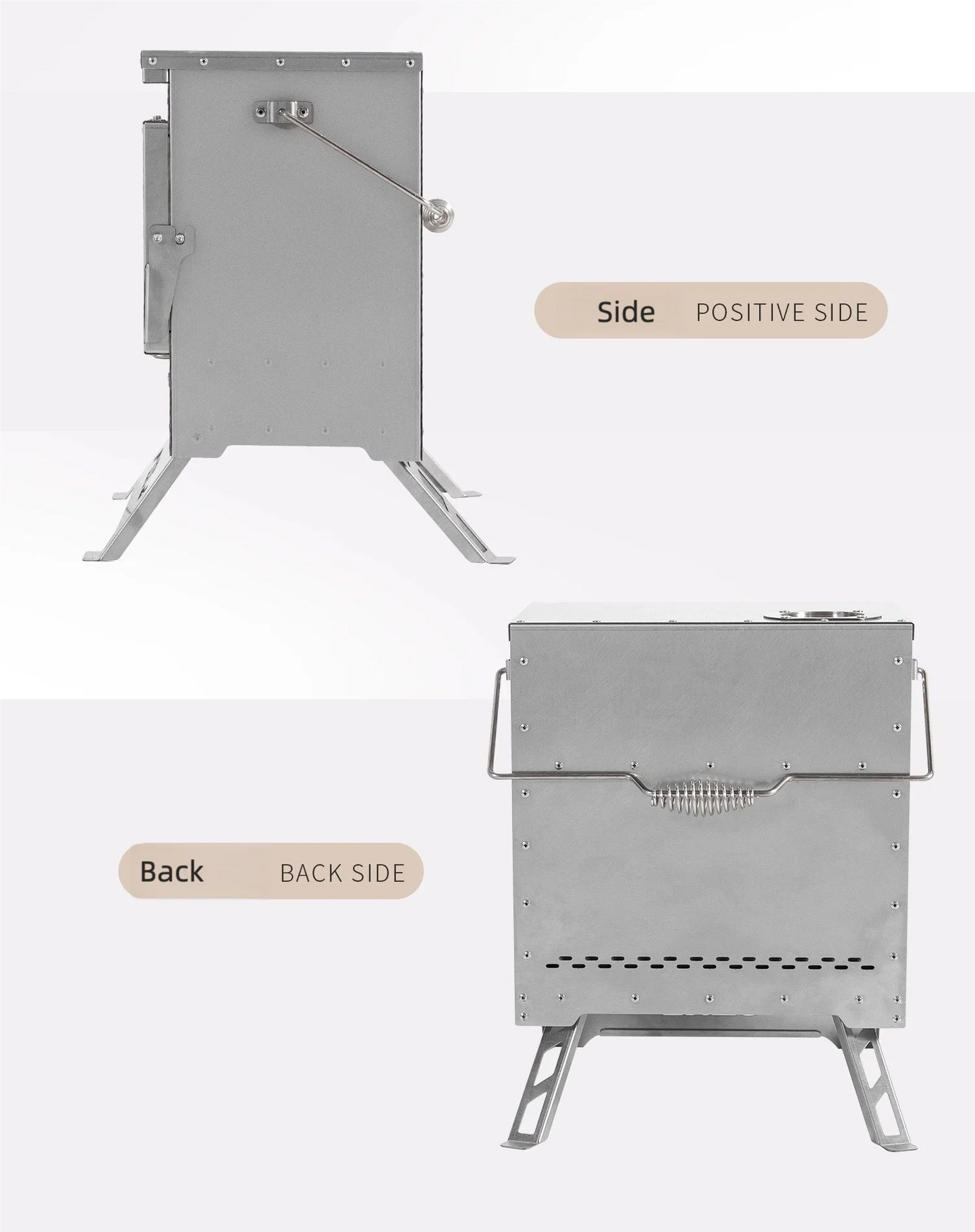 Stainless Steel Smokeless Fireplace Multifunctional Tent Firewood Stove Camping Firewood Stove Portable Heating Stove