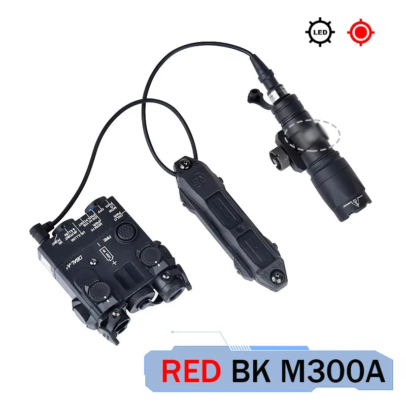 DBAL A2 Red Green Dot Laser Surefi M300 M600 Flashlight Pressure Switch Hunting Airsoft Weapon Light For 20mm MLOK KEYMOD Rail