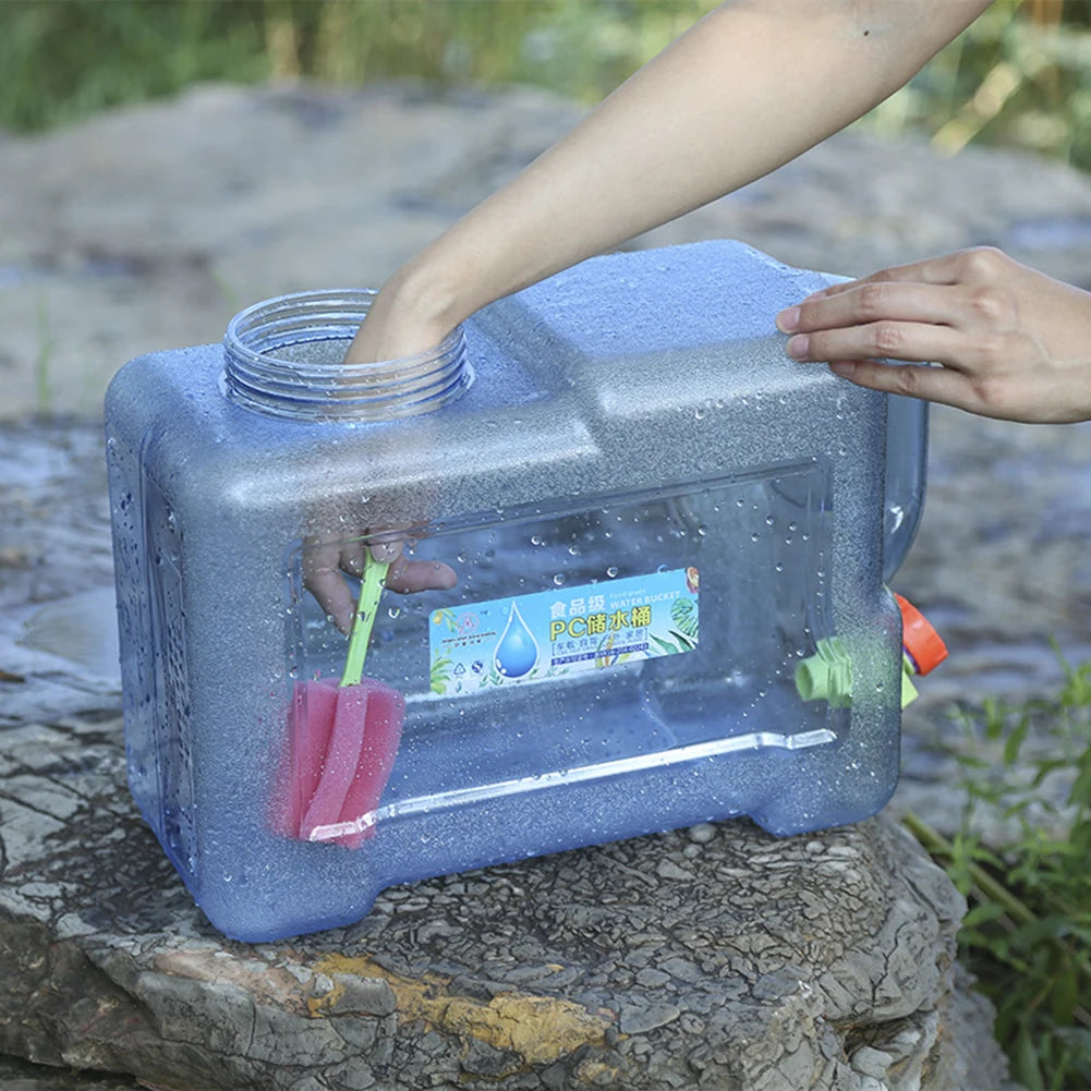 Camping Water Container Portable Car Driving Water Tank Large Capacity Outdoor Water Bucket with Faucet Picnic Accessories