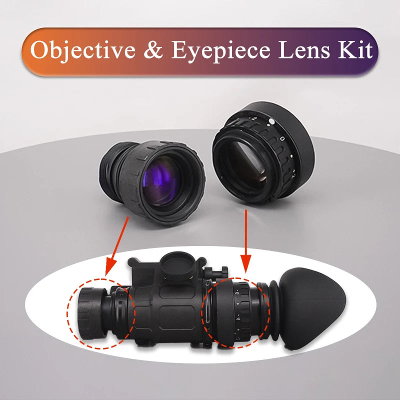 PVS14 Night Vision Device Objective Lens Eyepiece Set 40°Night Vision Low Light Enhancement Dustproof And Waterproof