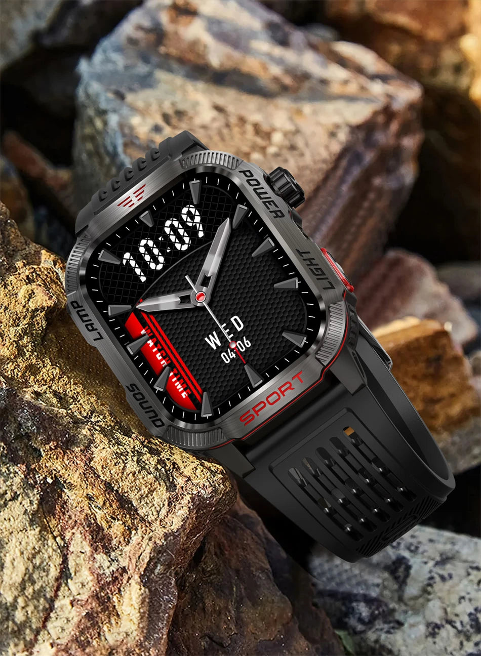Outdoor Sports Smart Watch Men 2.01" GPS Tracker Compass LED Flashlight 600mAh Battery Waterproof Bluetooth Call Smartwatch Man