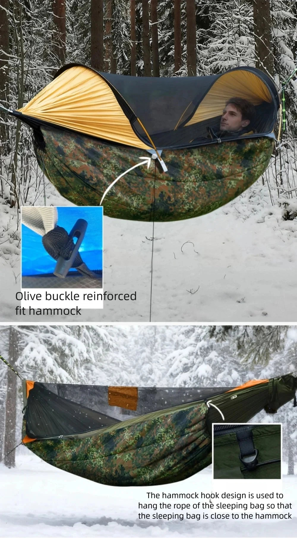 Multifunctional Portable Winter Warm Sleeping Bag Hammock Outdoor Camping Cotton Underquilt Windproof Warm Hammocks Cover