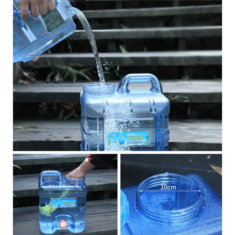 Camping Water Container Portable Car Driving Water Tank Large Capacity Outdoor Water Bucket with Faucet Picnic Accessories