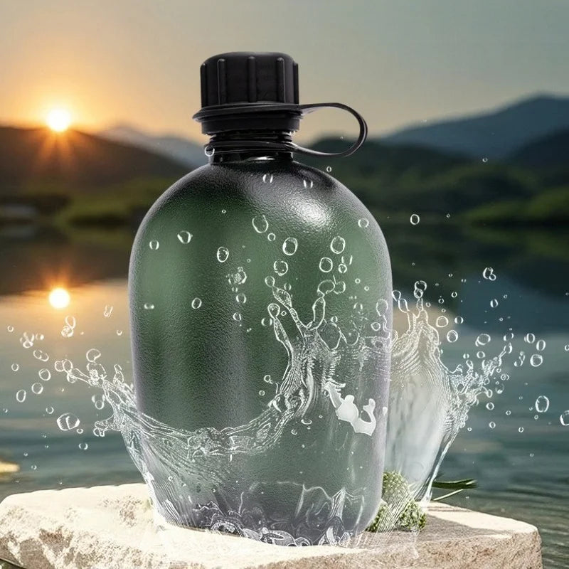 1L Portable Tritan Water Bottle Outdoor Mountain Climbing Tactics Military Enthusiast Outdoor American Training Camping Sports