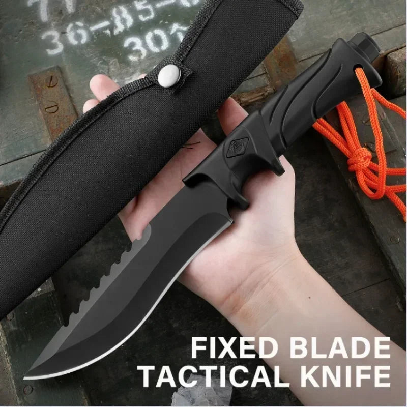 NEW Outdoor Camping Tactical Straight Knife, Portable Outdoor Tool Knife, EDC Gear, High Hardness Self-Defense Survival Knife