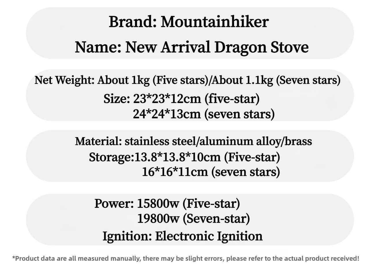 Mountainhiker Burner 15800W 19800W Gas Stove Cookware Portable Furnace Picnic Barbecue Supplies Outdoor Camping Hiking Tourist