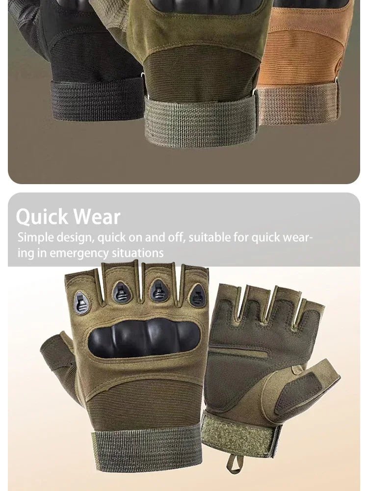 Outdoor Hunting Half-finger Tactical Gloves Wear Resistance Training Fitness Gloves Cycling Sports Gloves