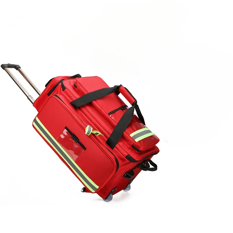 Large Capacity Empty Trolley First Aid Bag Waterproof EMS Backpack for Medical Outdoor Clinic Nursing Earthquake Rescue Kit